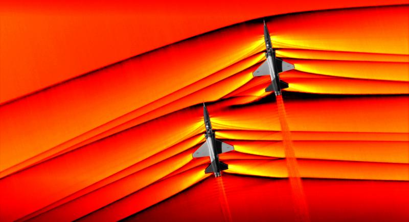 Supersonic Shockwave by NASA T-38 Jets Show Precise Timing & Position